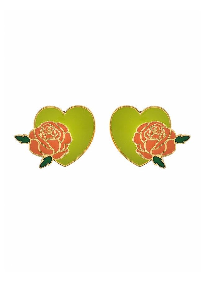 VOYLLA Valentine's Day Rose Heart Stud  - Image 3