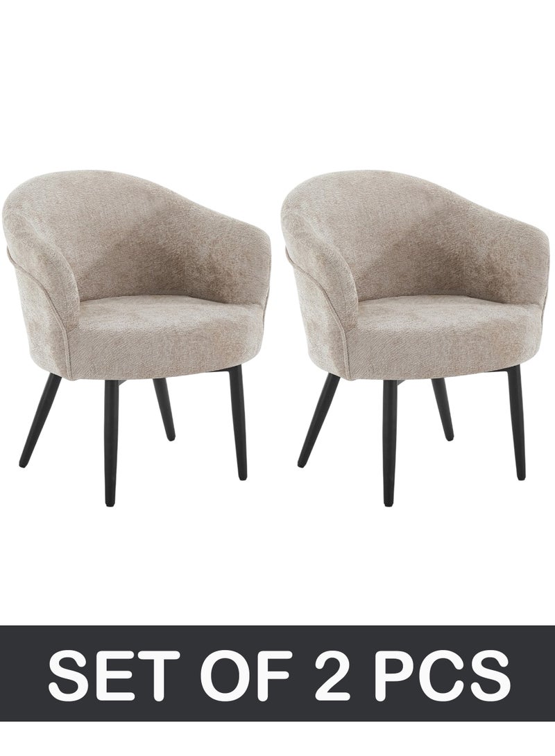 Set of 2 Pieces Dining Chair With Arms And Backrest Living Room - Image 2