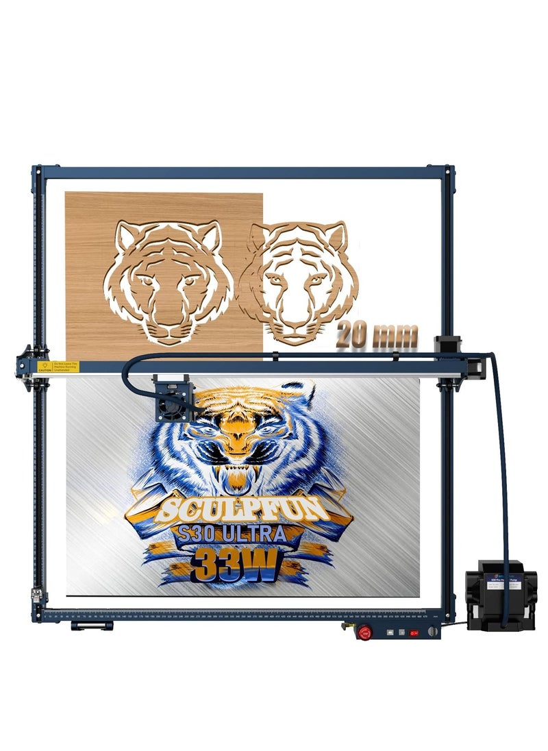 SCULPFUN SCULPFUN S30 Ultra 33W Laser Engraving Machine 600x600mm Engraving Area Automatic Air Assist Replaceable Lens include M8 Main Board，Laser Engraver Cutter Machine For Acrylic Wood  - Image 1