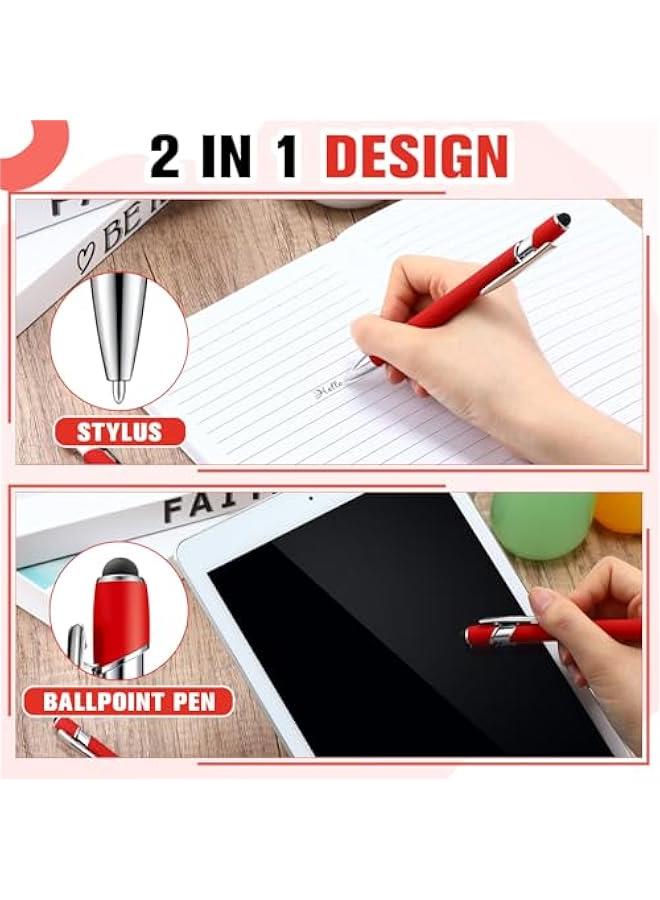 Arabest Red Rubberized Ballpoint Pen with Stylus Tip and Metal Cap, Soft Grip, Black Ink - Compatible with Most Devices  - Image 5