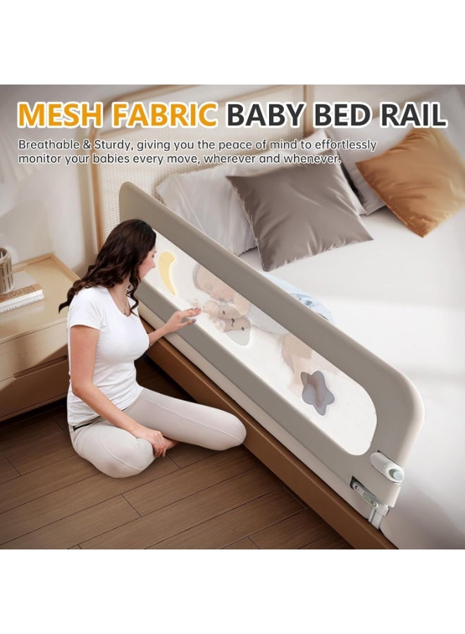 Toddler Bed Rails for Crib, Foldable Bed Rail for Toddlers, Adjustable Heights Portable Bedrail Extra Tall Child Safety Side Railing Guards for Kids - Image 3