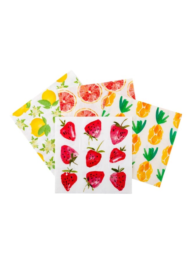Restaurantware 13 Inch Paper Luncheon Napkins, 500 Strawberry Design Printed Napkins - 3-Ply, Textured Edges, White Paper Decorated Napkins, Soft And Strong, For Parties Or Catering Events  - Image 1