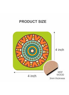 Paper Plane Design PAPER PLANE DESIGN Handmade Wooden Coaster for Home Kitchen, Office Desk (4 x 4 Inch) - Set of 4 (Design -6)  - Image 4