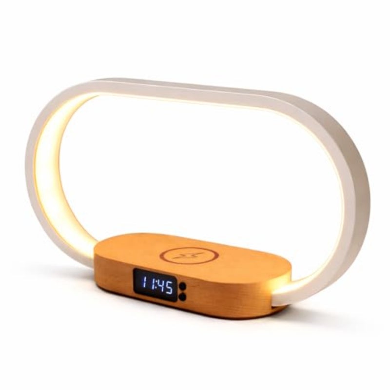 مصباح بجانب السرير مع شاحن لاسلكي 18 وات USB-C شحن سريع، إضاءة ليلية LED للتحكم باللمس خافتة، محطة شحن 3 في 1 لغرفة النوم، المكتب، النوم، غرفة المعيشة، محول من النوع C متضمن - Image 1