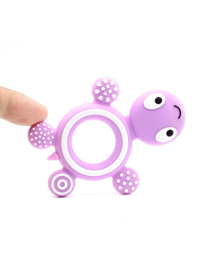 We Happy Turtle Baby Teether Toy, Silicone Teething Pain Relief Animal Infant Chew Tool, BPA Free, Dishwasher and Fridge Safe - Image 3