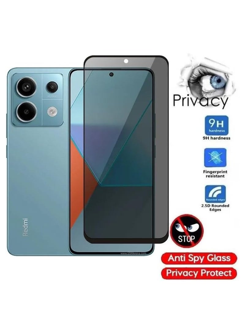 واقي شاشة Xiaomi Redmi Note 13 Pro، زجاج مقسى ثلاثي الأبعاد منحني مضاد للتجسس 9H، غطاء كامل واقي شاشة مضاد لبصمات الأصابع تغطية كاملة لـ Redmi Note 13 Pro 2023 (خصوصية 5D) - Image 2