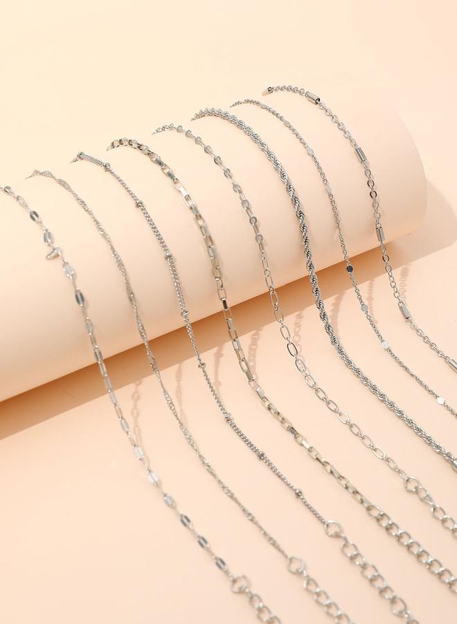 Take Two Set of 8 - Silver Chain Bracelets - Image 3