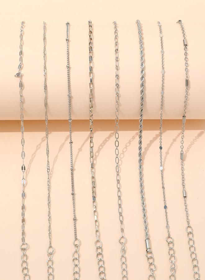 Take Two Set of 8 - Silver Chain Bracelets - Image 4