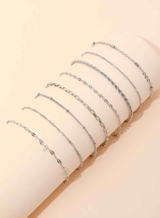 Take Two Set of 8 - Silver Chain Bracelets - Image 5