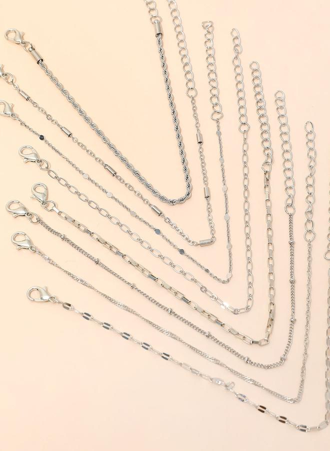 Take Two Set of 8 - Silver Chain Bracelets - Image 2