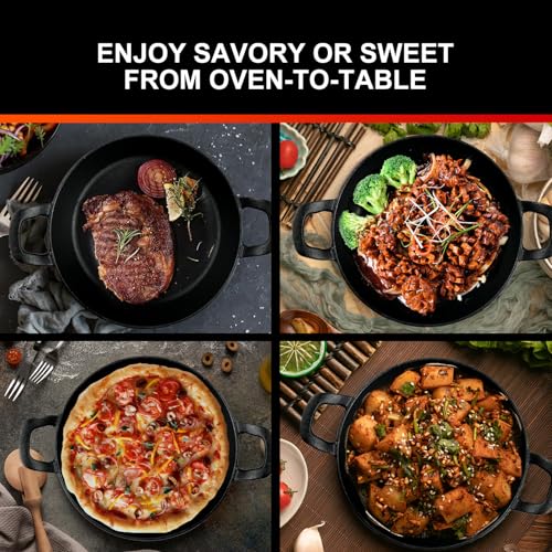 DVK Small Cast Iron Skillet Round Frying Shrimp Pan Set Suitable for kitchen, Indoor and Outdoor Picnics (2, 7In) - Image 3