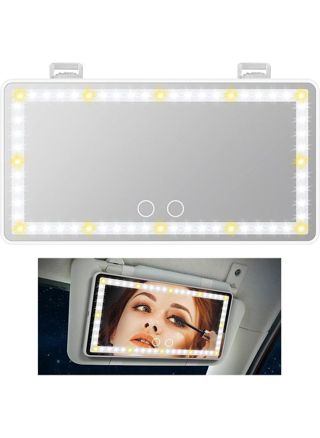 Generic - Car Visor Vanity Mirror With Led Lights, Car Mirror Light Rechargeable Makeup Mirror With 3 Light Modes, Car Visor Mirror, Car Vanity Mirror For Car Truck SUV, black - Image 1