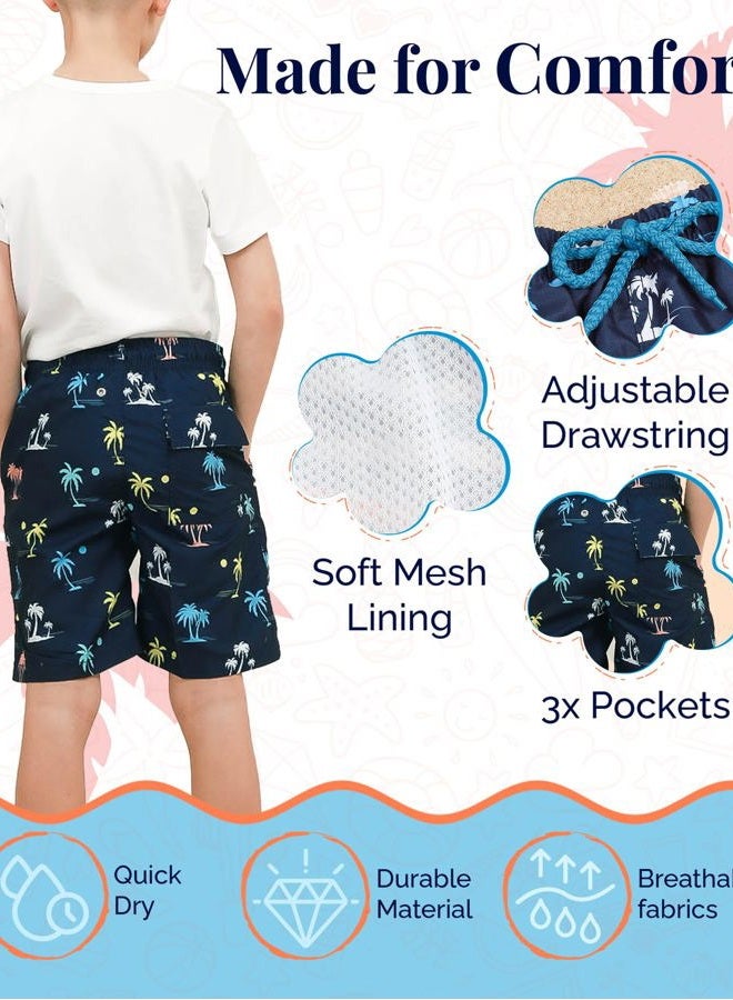 KAILUA SURF شورت سباحة للأولاد سريع الجفاف مع بطانة شبكية، مقاسات 2T-18/20، E5، 10-12 سنة - Image 3