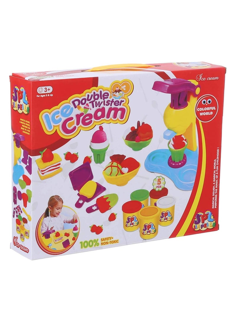 ماكينة تشكيل الصلصال شكل ايس كريم - متعددة الالوان، بلاستيك