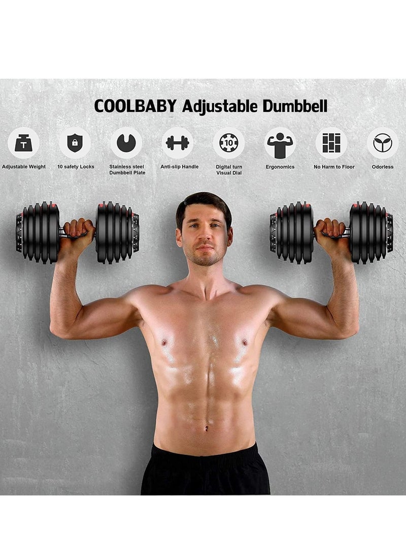 Cool Baby Style Adjustable Double Dumbbell,Comprehensive Training Equipment for Home Gym, Non-Slip Handle, Rust-Resistant  - Image 3
