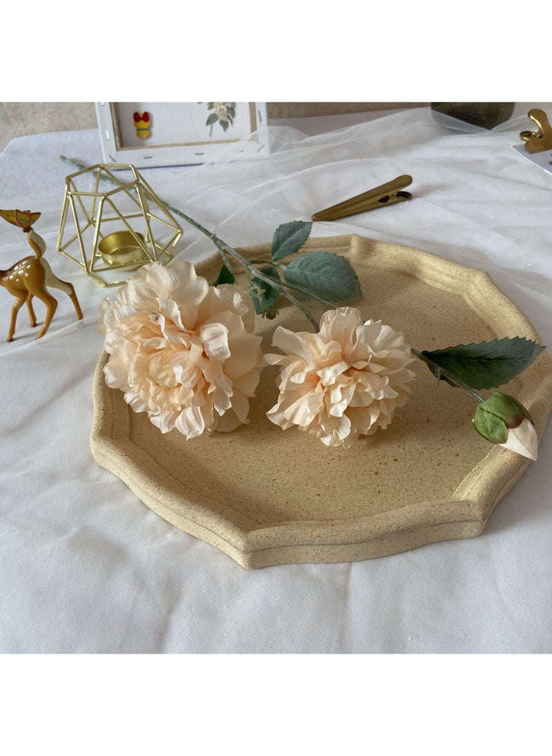 Generic 1 x 5 pcs 3-Head Peony Silk Flowers Elegant Artificial Bouquet Champagne 