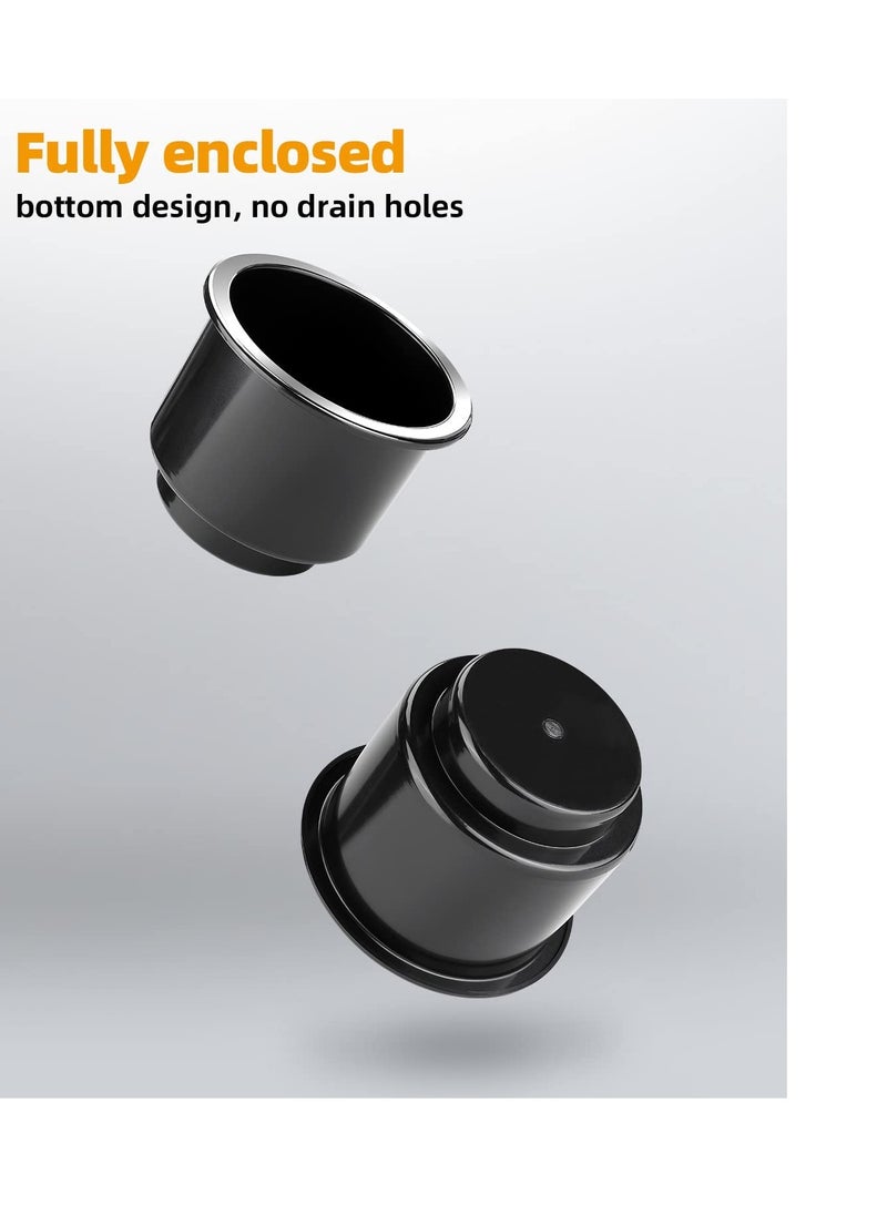 SYOSI Car Cup Holder, Large Plastic Universal Cup Holder, Black Cup Holder for RV Boat Car Couch Golf Cart, Drop in Cup Holder for Pontoon Table Sofa Motorhome Camper 2Pcs  - Image 2