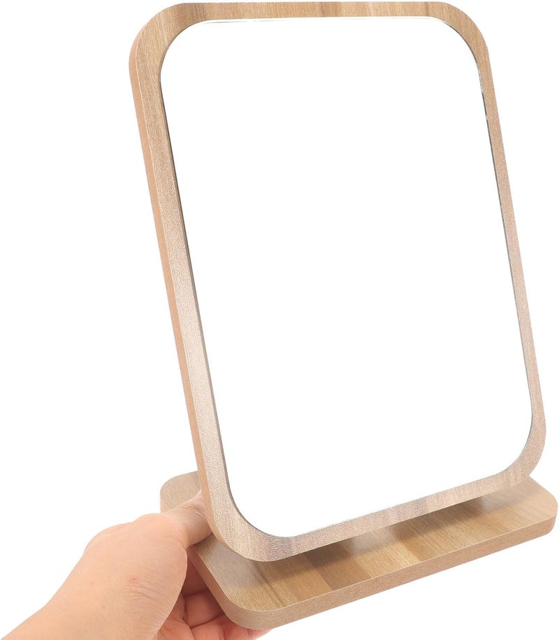 Ciieeo Wooden Swivel Dressing Table Mirror with Stand Decorative Tabletop Mirror for Women for Dressing Table - Image 4