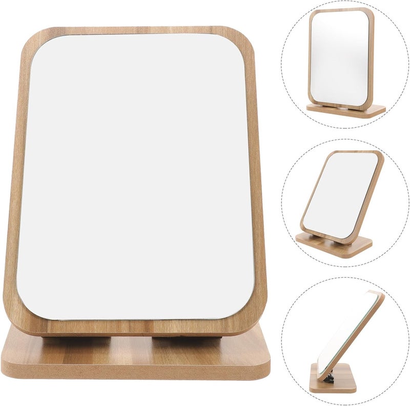 Ciieeo Wooden Swivel Dressing Table Mirror with Stand Decorative Tabletop Mirror for Women for Dressing Table - Image 5