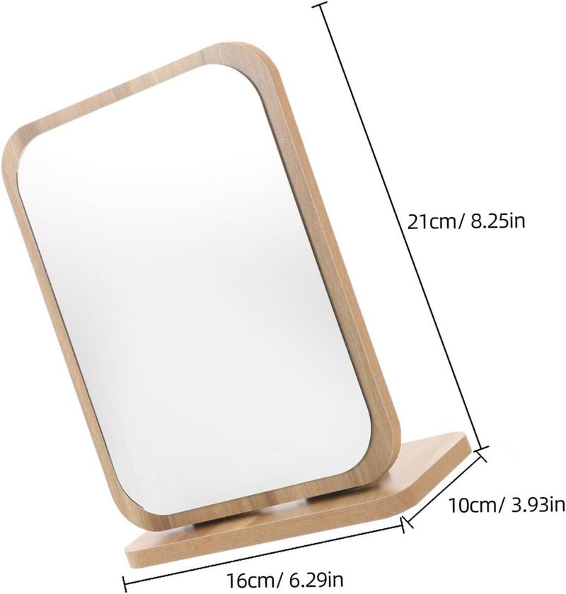 Ciieeo Wooden Swivel Dressing Table Mirror with Stand Decorative Tabletop Mirror for Women for Dressing Table - Image 2