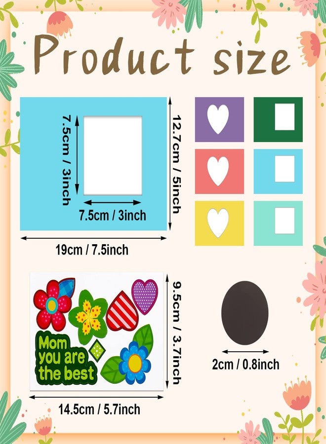 Kathfly 30 Sets Mother's Day Picture Frame Craft Kit for Kids Happy Mother's Day Magnetic DIY Craft Make Your Own Photo Frame with Heart Flower Stickers for Classroom Activities Gift - Image 2