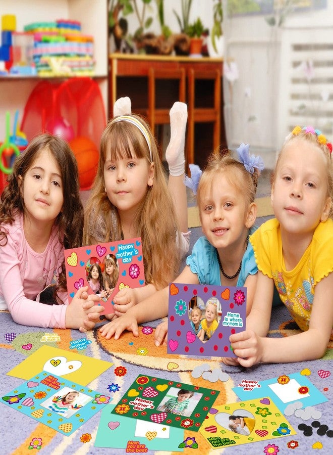 Kathfly 30 Sets Mother's Day Picture Frame Craft Kit for Kids Happy Mother's Day Magnetic DIY Craft Make Your Own Photo Frame with Heart Flower Stickers for Classroom Activities Gift - Image 4