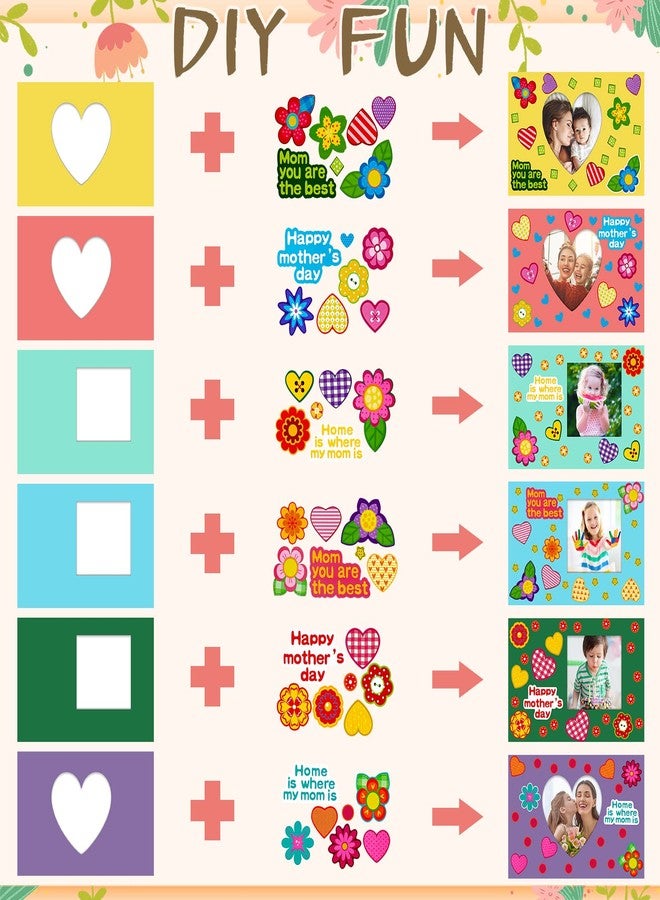 Kathfly 30 Sets Mother's Day Picture Frame Craft Kit for Kids Happy Mother's Day Magnetic DIY Craft Make Your Own Photo Frame with Heart Flower Stickers for Classroom Activities Gift - Image 3