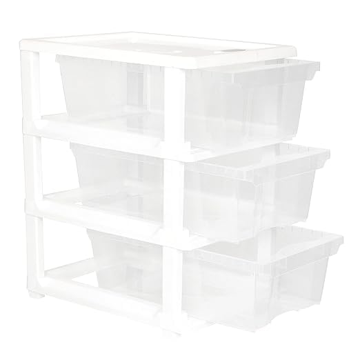 Cutting Edge Essentials Multipurpose Modular 3 Layer Plastic Drawer Storage Organizer Chest for HomeKitchenOfficeSchoolBeauty SalonHospitals Transparent Small - Image 4