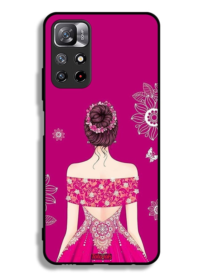 Tolwak Xiaomi Redmi Note 11 4G Protective Case Cover Girl And Flowers Art - Image 2