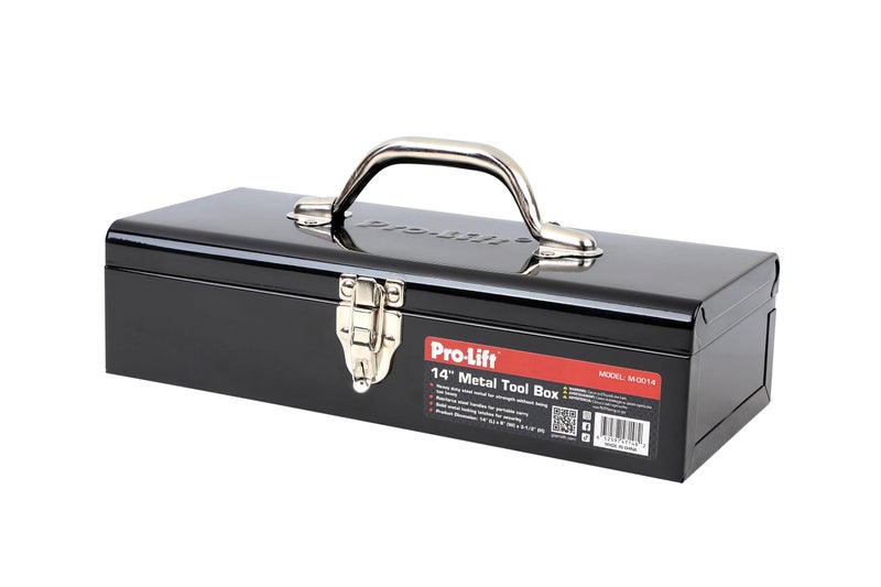Pro Lift Pro-Lift Steel Tool Box â€“ 14-inch Metal Toolbox Portable with Handle â€“ Heavy Duty Metal Latch Closure Small Carry Storage Box Tools Organizer - Image 1