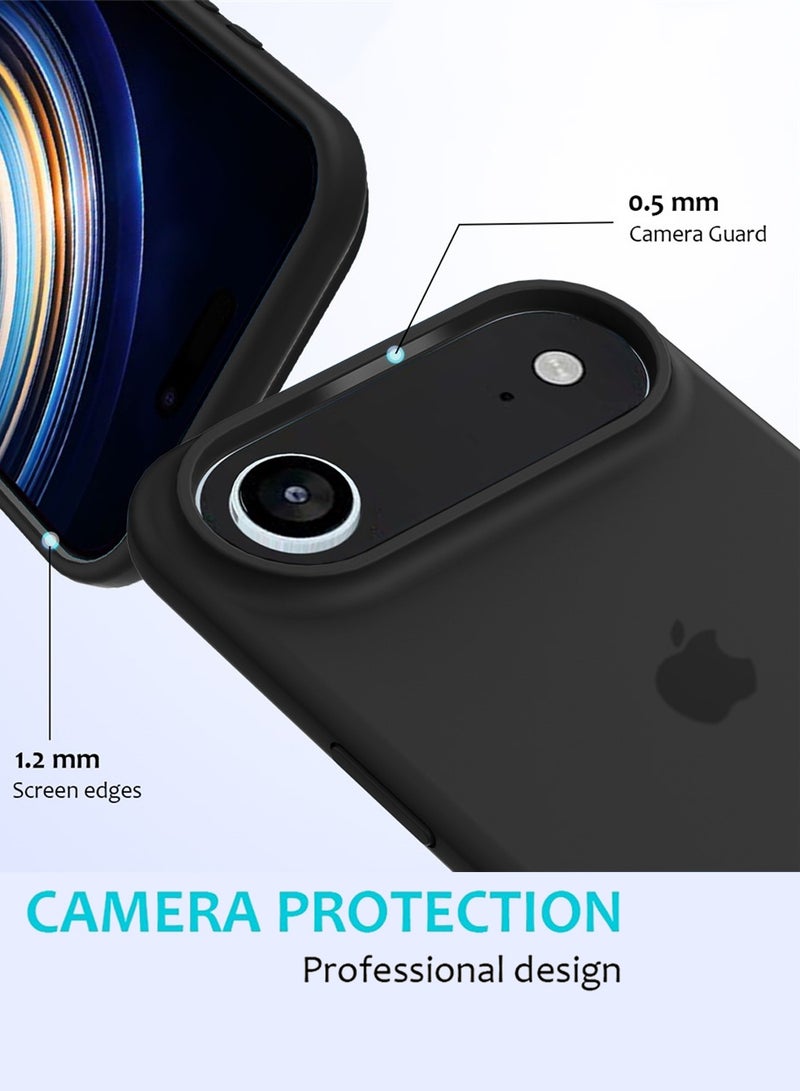 Wtech Apple iPhone Air 5G 2025 Luxury Premium Quality Liquid Silicone Case Cover (MCRPSN) - Black - Image 4