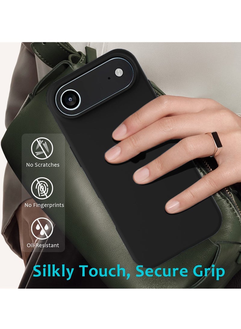 Wtech Apple iPhone Air 5G 2025 Luxury Premium Quality Liquid Silicone Case Cover (MCRPSN) - Black - Image 2