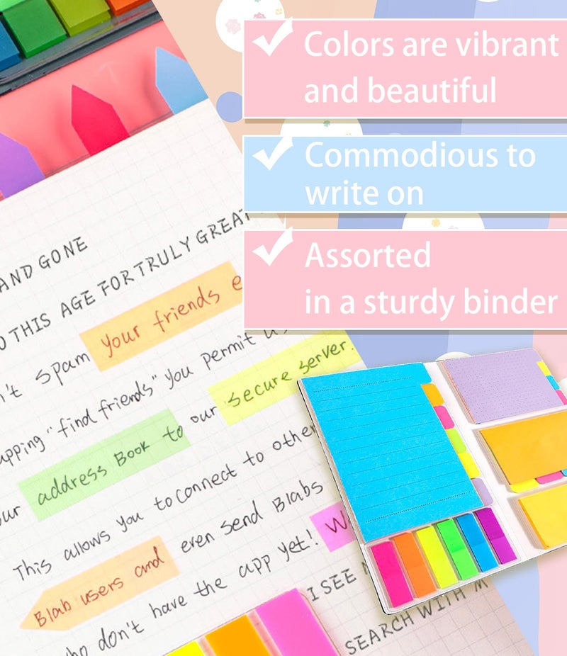 JIURUN Sticky Notes Set Tabs, 410 Pack, Divider Sticky Notes Office Supplies, Planner Sticky Notes, Sticky Note Dividers Tabs Back to School Supplies - Image 4