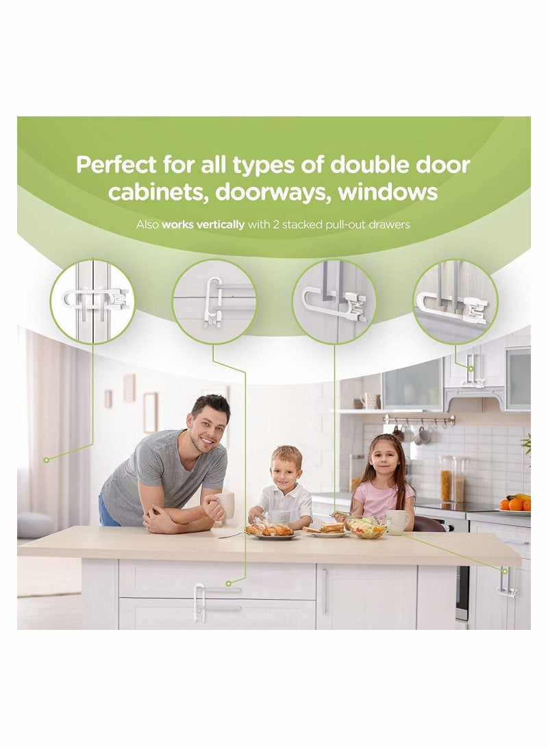 Cabinet Handle Locks, Multi Purpose Child Safety Lock Best for Baby Proofing Strong ABS Free Plastic Knob Cover Proof Latches (8 Pack) - Image 3