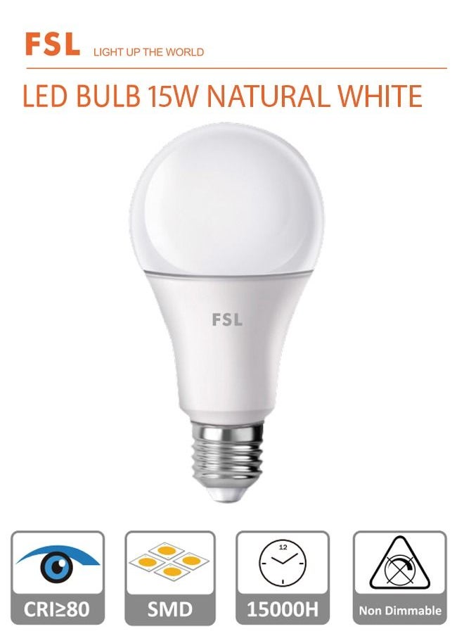 إف اس إل - LED E27 لمبة خمسة عشر وات لون أبيض طبيعي عشرة قطع - Image 1