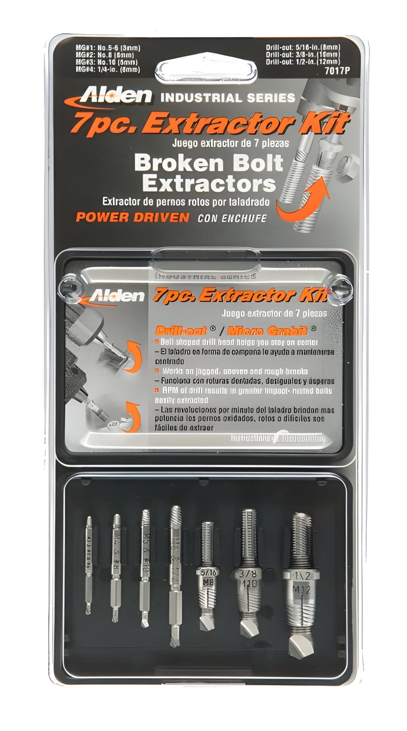 Alden Tools Grabit Select Series 7 Piece Screw & Bolt Extactor Kit - 7017P - Made in The USA - Image 2