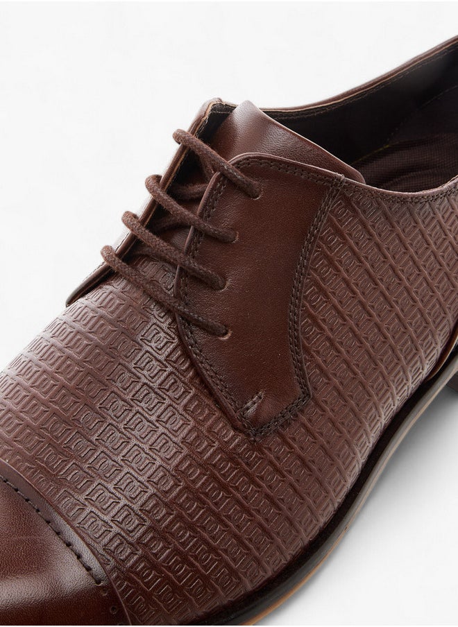 DUCHINI Men's Textured Derby Shoes with Lace-Up Closure  - Image 4