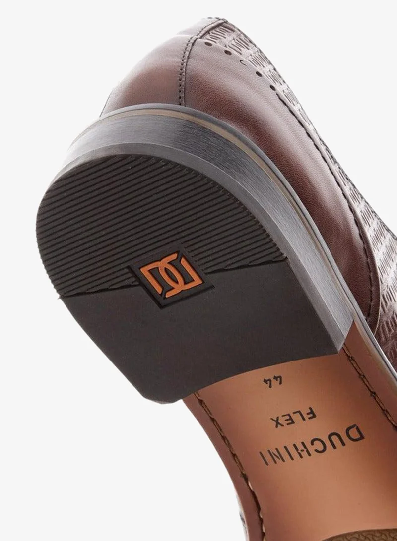 DUCHINI BROWN Men's Textured Derby Shoes with Lace-Up Closure for Men | Best Price UAE