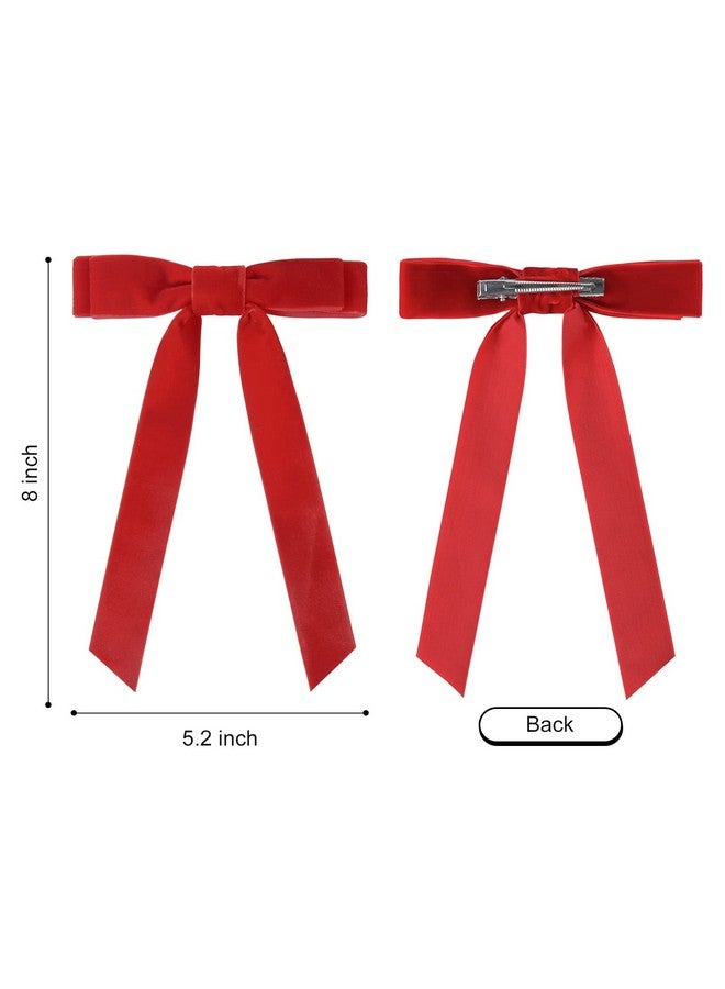 Aileam 10PCS Velvet Bows Hair Clip Ribbon Accessories Ponytail Holder Hair Bow for Women Girls Toddlers Teens Kids - Image 2