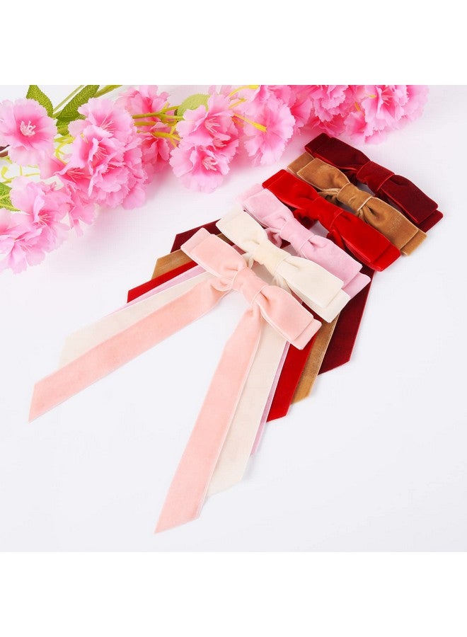 Aileam 10PCS Velvet Bows Hair Clip Ribbon Accessories Ponytail Holder Hair Bow for Women Girls Toddlers Teens Kids - Image 3