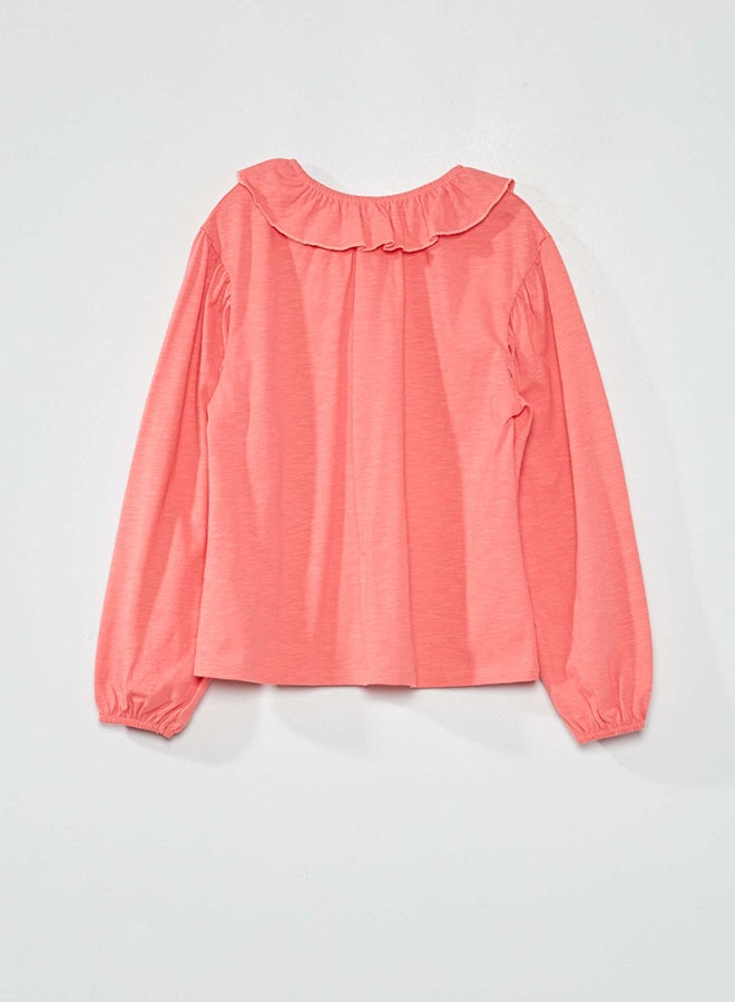 Kiabi Girl T-Shirt With Little Ruffled Collar - Image 2