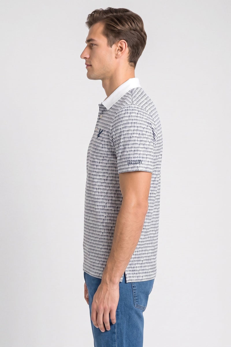 Lyle & Scott Men Regular Fit Allover Print Short Sleeve Polo Shirt, Multicolor - Image 3