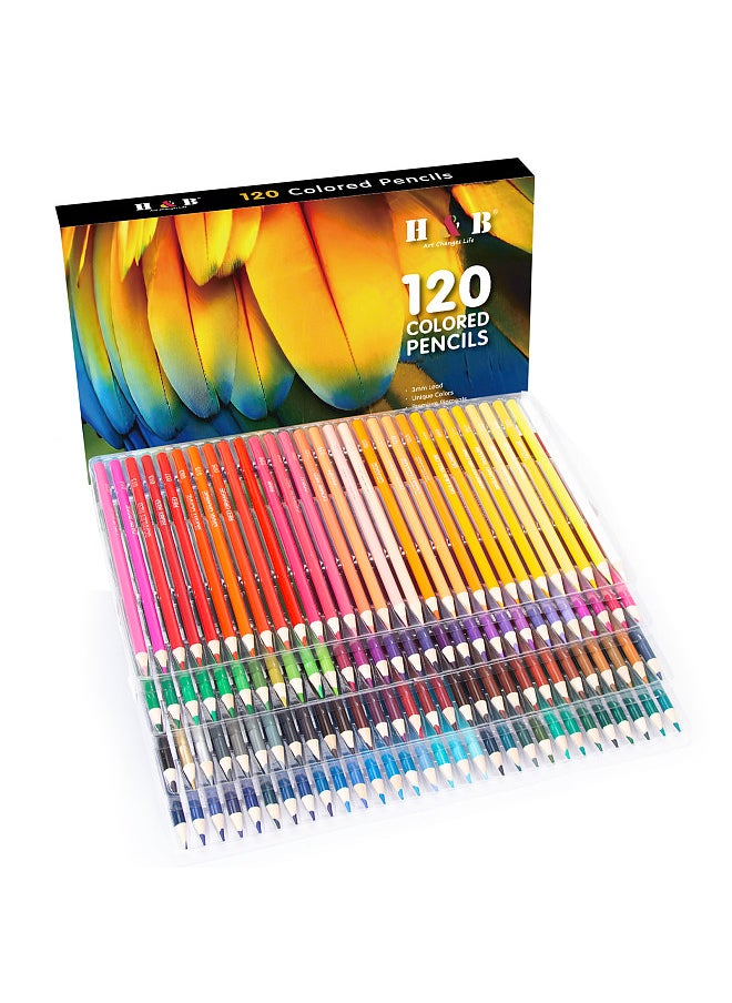 H&B 120 Colored Pencils Pre-Sharpened Color Sketch Pencils Art Supplies Bold 3mm Core with Storage Case  - Image 1