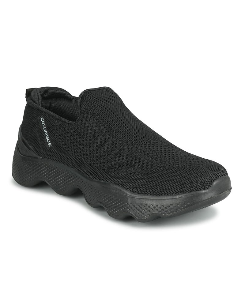Columbus MASSAGER-01 Sports Shoes - Running Shoes|Walking Shoes| Training & Gym Shoe | Outdoors Shoe for Men (Black & Silver),UK-8 - Image 1