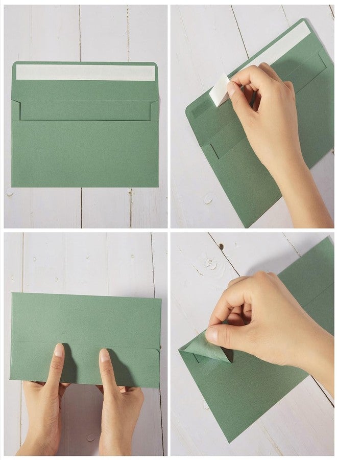 Wishop 50 Pack Sage-Green #10 Business Envelopes Self Seal Standard Envelopes for Office Checks, Business, Letter Mailing Invoices, 4.13 x 9.49 Inches (50) - Image 3