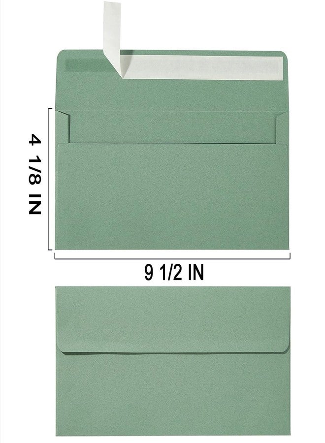 Wishop 50 Pack Sage-Green #10 Business Envelopes Self Seal Standard Envelopes for Office Checks, Business, Letter Mailing Invoices, 4.13 x 9.49 Inches (50) - Image 2