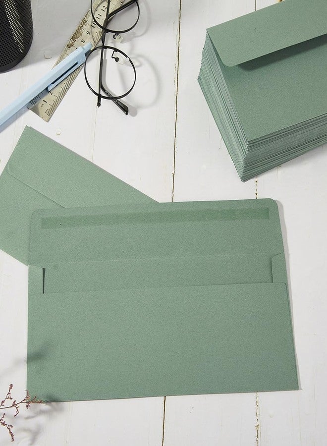 Wishop 50 Pack Sage-Green #10 Business Envelopes Self Seal Standard Envelopes for Office Checks, Business, Letter Mailing Invoices, 4.13 x 9.49 Inches (50) - Image 4