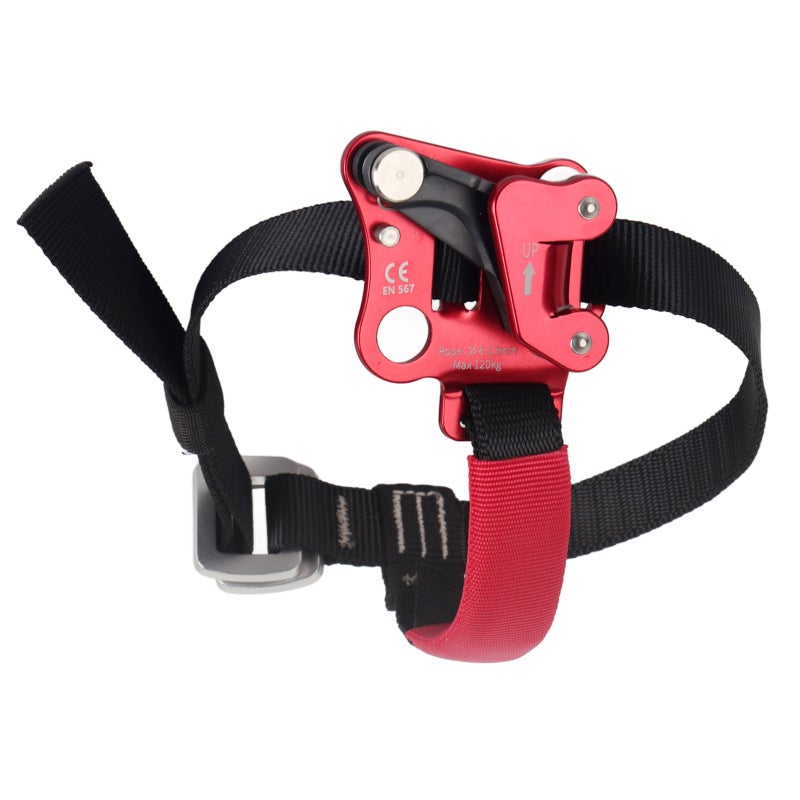 CAMNAL Aviation Aluminum Left Right Foot Outdoor Rock Climbing Mountaineering Foot Ascender Riser Anti Drop Protector Equipment Accessory(Right Foot Riser Red ) - Image 1