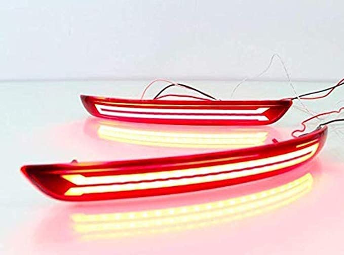 AUTOXYGEN Car Rear Bumper LED DRL_2 Matrix Reflector Light With Scan,Parking, Brake And Running Indicator For Innova crysta (Red, Pack of 2) - Image 1