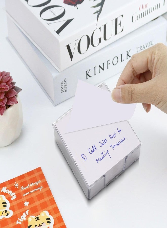 سولو مجموعة أوراق مذكرات بيضاء من SOLO، عبوة من قطعتين، أوراق عادية غير لاصقة، 300 ورقة، دفتر ملاحظات صغير الحجم فارغ، 78 جرام/متر مربع، أوراق منفصلة، حامل بلاستيكي، مربعات للملاحظات والتذكيرات والدراسة والتنظيم (3.7 × 3.7 بوصة) - Image 4